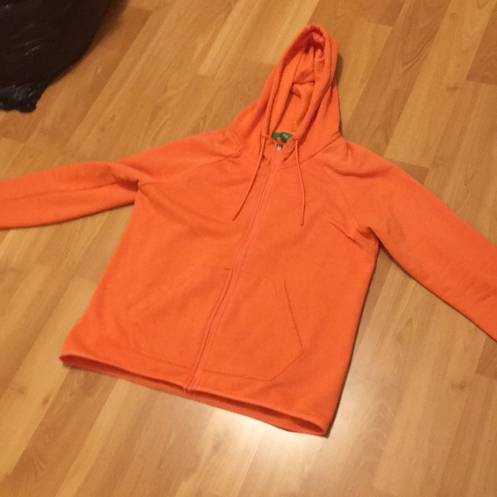 Orange thin zip up sweatshirt